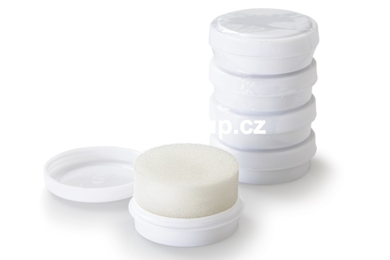 Čistící hotelová houba na boty v plastove doze 