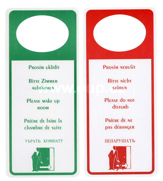 Visačka hotelové laminace Uklidit - Nerušit , uni,