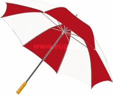 Velký červeno-bílý golfový  polyesterový deštník hotelový