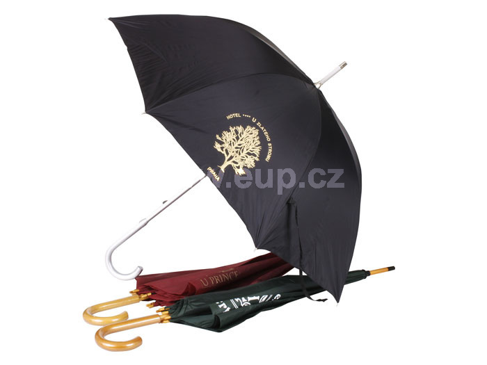 Hotelové deštníky průměr: 100 - 114 cm s dřevěnou, hliníkovou a plastovou rukojetí - tisk